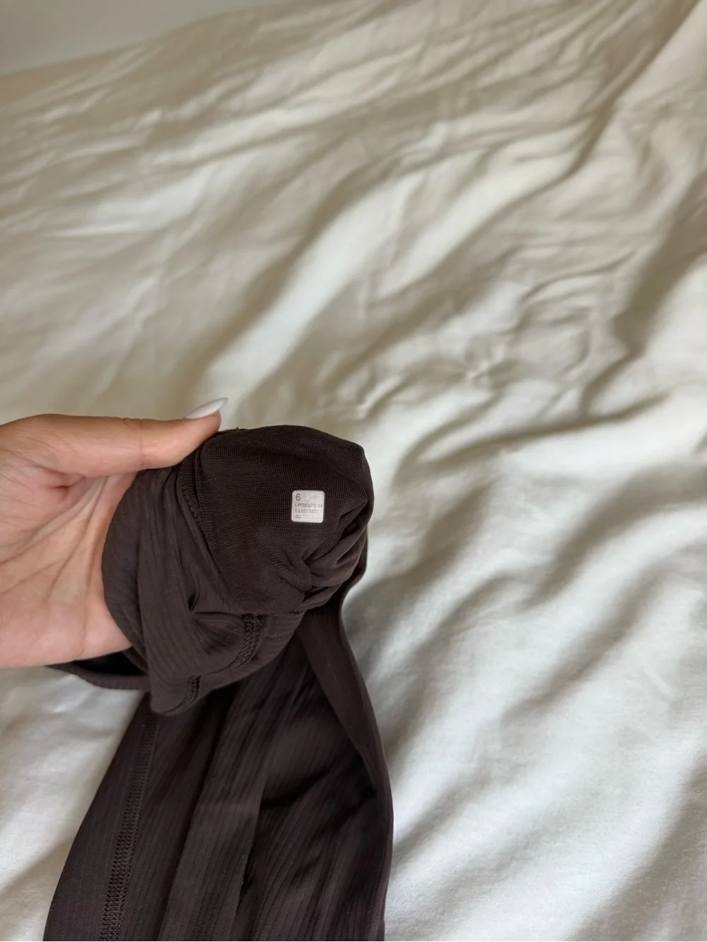 lululemon athletica Ribbed High-Rise Leggings in Deep Brown